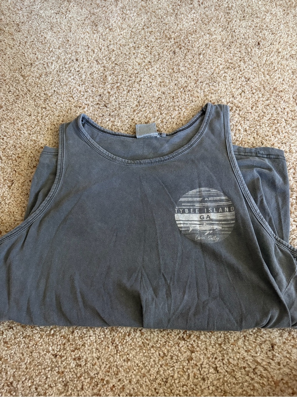 Tybee Island Graphic Tank Top - Charcoal Gray